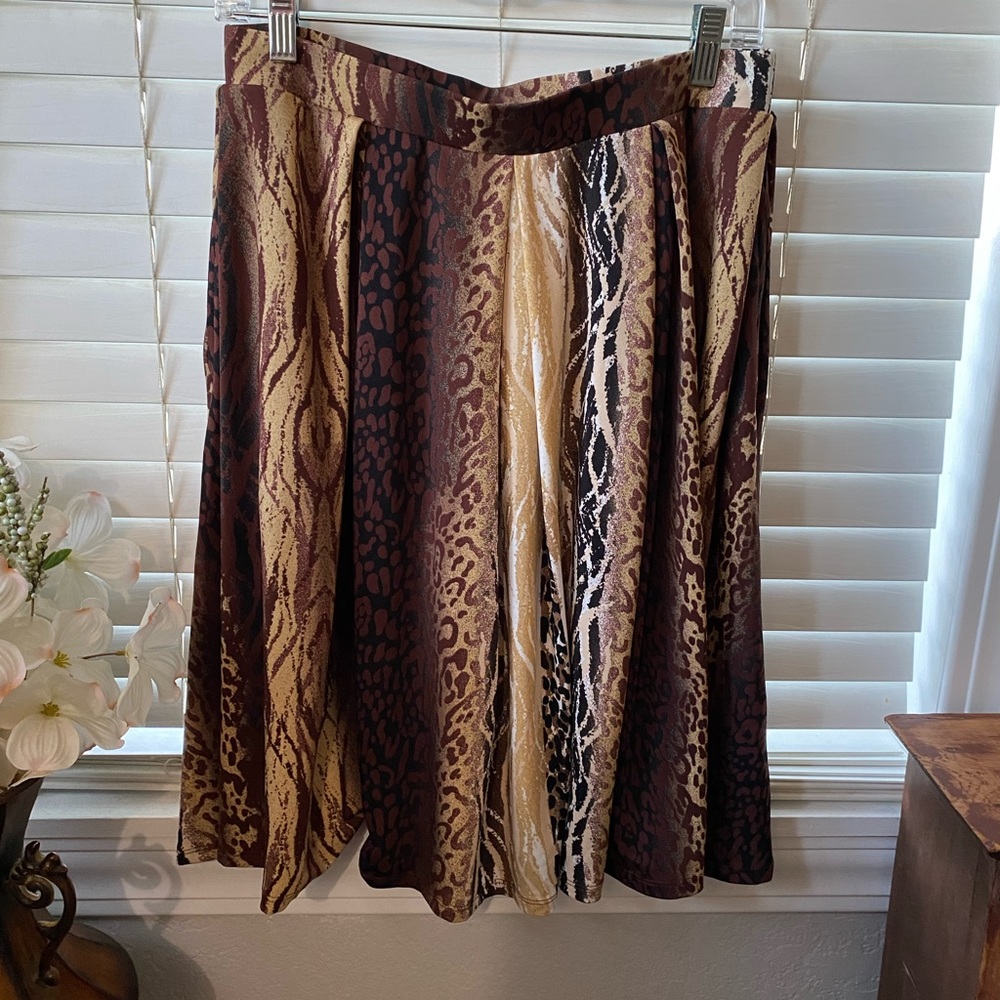 LuLaRoe Animal Print Skirt - Brown and Tan